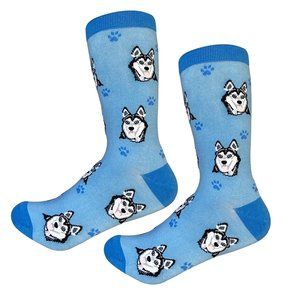 Fundraiser - Siberian Husky  - Fun Unisex Socks - Crazy Pet Lover - Novelty Sock
